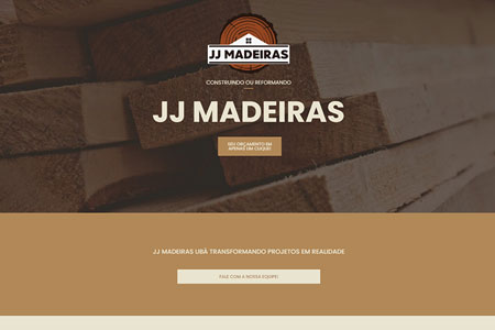 Criação de landing page para JJ Madeiras Ubá de Minas Gerais