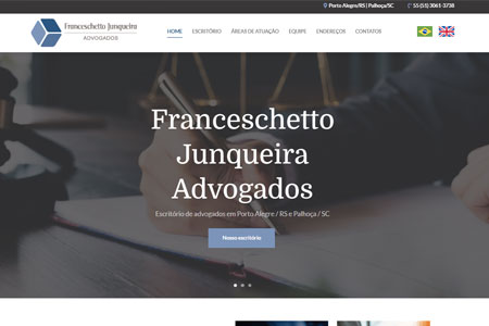 Criação de site para Franceschetto Junqueira Advogados de Porto Alegre e Palhoça/SC