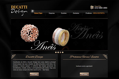Criação de site com sistema de gerenciamento de conteúdo para empresa de coleções de jóias e bijuterias. Situados em São Paulo.