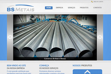 Criação de web site e logotipo para empresa de Porto Alegre que atua na importação e exportação de metais.