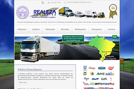 Desenvolvimento de site para empresa de logística e transportes que atua em Porto Alegre/RS, Curitiba/PR e Guarulhos/SP.