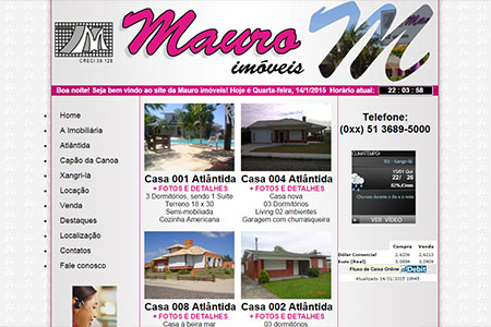 Criação de site para a imobiliária Mauro Imóveis. Empresa localizada em Atlântida, no litoral gaúcho.