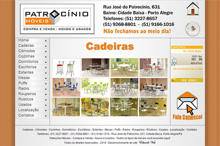 Criação de site para a empresa especializada na compra e venda de móveis novos e usados. Localizados em Porto Alegre.