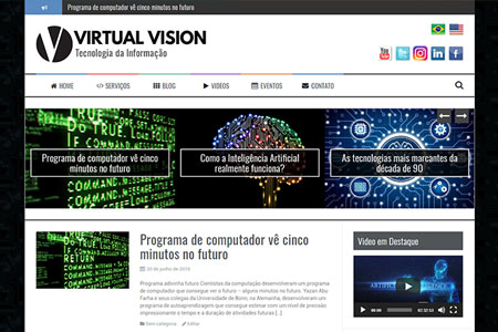 Criação de site para a empresa Virtual Vision - Tecnologia da Informação, situada em São Paulo