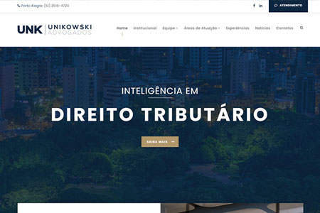 Criação de site para UNK Unikowski Advogados - Escritório de Porto Alegre