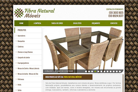 Criação de web site com gerenciamento de produtos para a empresa Fibra Natural Móveis, situada em Porto Alegre/RS.