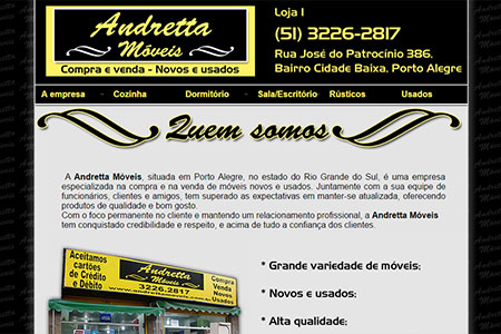 Criação de site para a empresa de Porto Alegre especializada na compra e venda de móveis novos e usados.