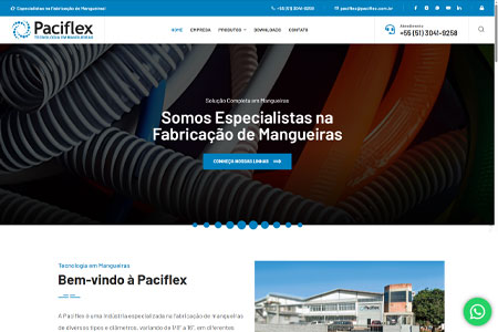 Criação de site para a empresa Paciflex - Tecnologia em Mangueiras