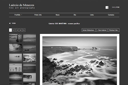Criação de site em 2 idiomas e com design minimalista para o portfólio de Laércio de Menezes - Fine Art Photography.