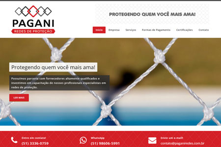 Criação de site responsivo para Pagani Redes de Proteção de Porto Alegre