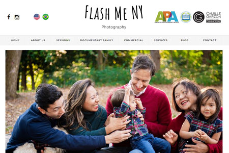 Criação de site para fotógrafa profissional de New York - Flash Me New York Photography